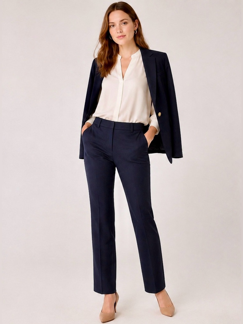 J. Crew Navy Straight-Leg Trousers 💙